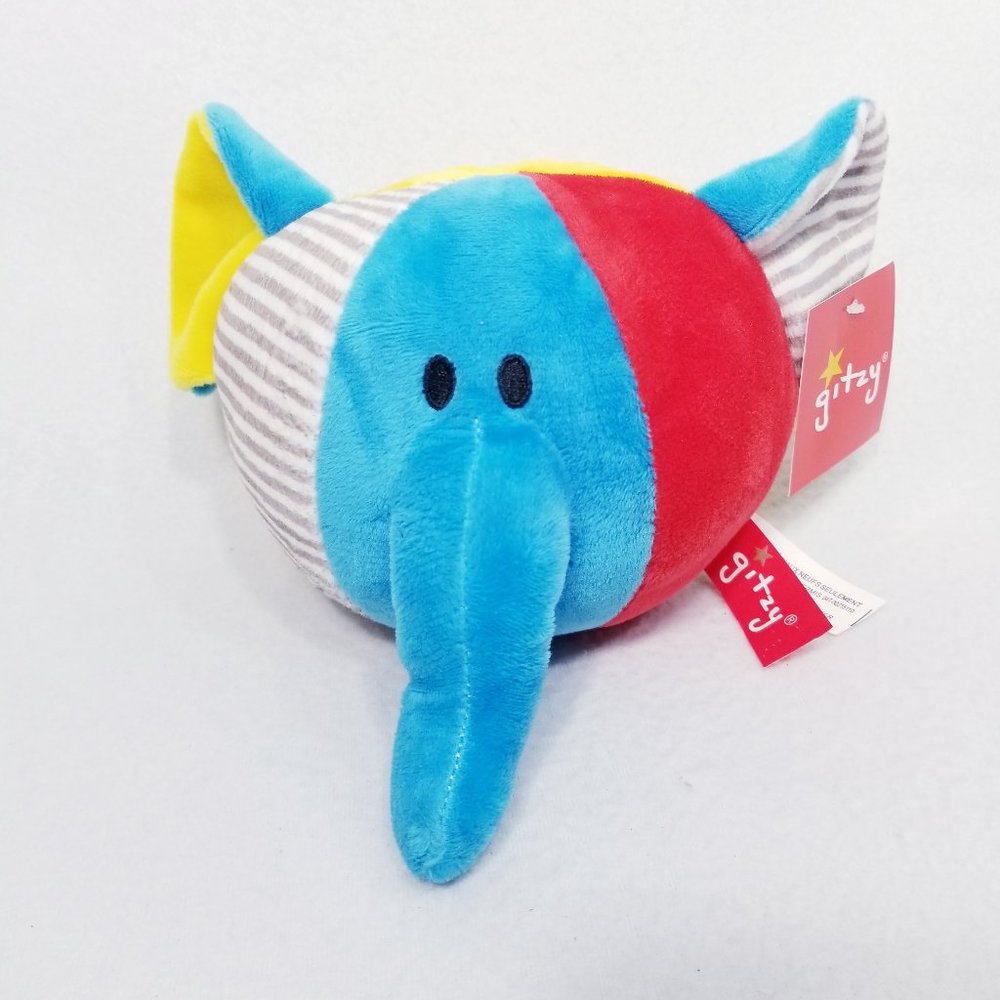 Gitzy Baby Rattle Elephant Plush - NWT